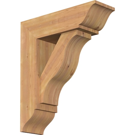 Ekena Millwork Funston Traditional Smooth Bracket w/ Offset Brace, Western Red Cedar, 7 1/2"W x 24"D x 28"H BKT0806X24X28FST01SWR